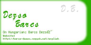 dezso barcs business card